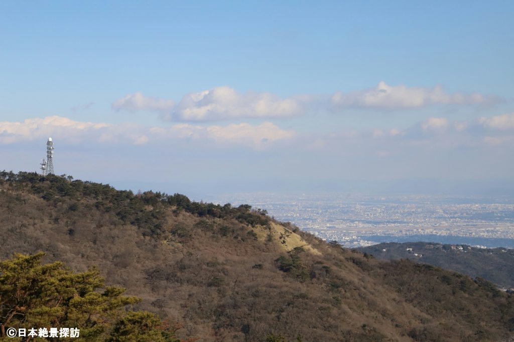 六甲枝垂れ（兵庫県神戸市灘区）・六甲の山並みと大阪平野