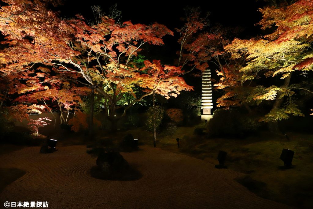 円通院（宮城県松島町）の紅葉ライトアップ・石庭「雲外天地の庭」のライトアップ