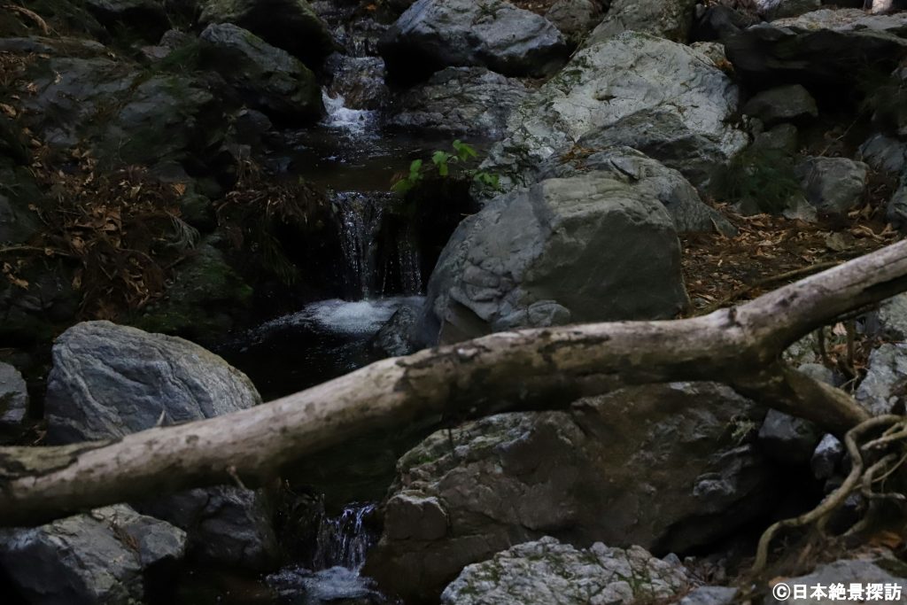 三段の滝（群馬県南牧村）・倒木と流れ