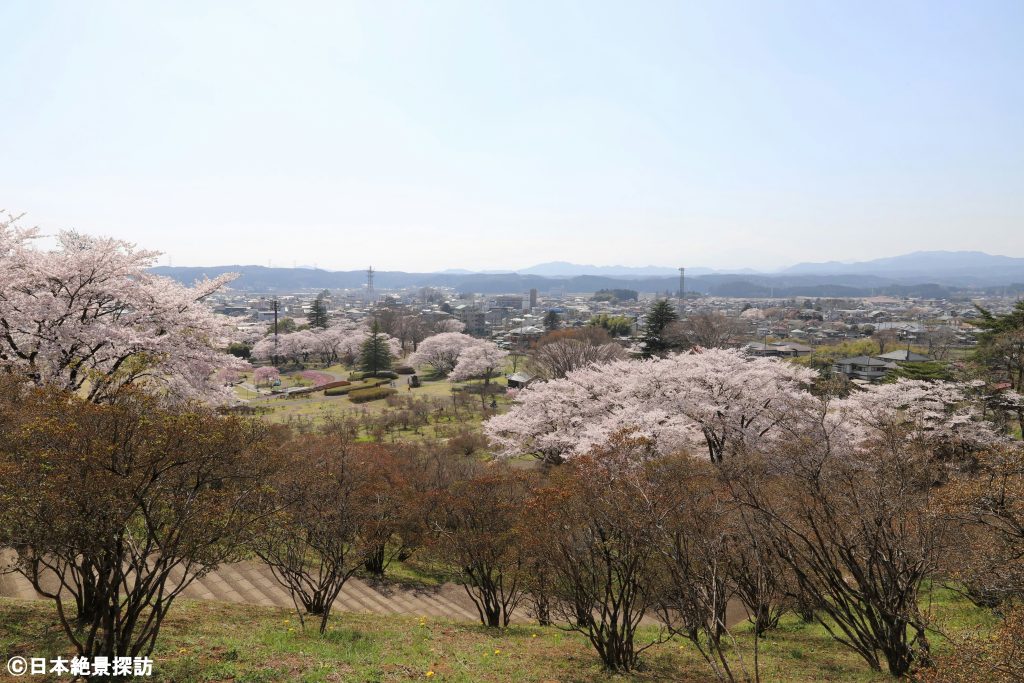 長峰公園（栃木県矢板市）・広場の方向を眺める