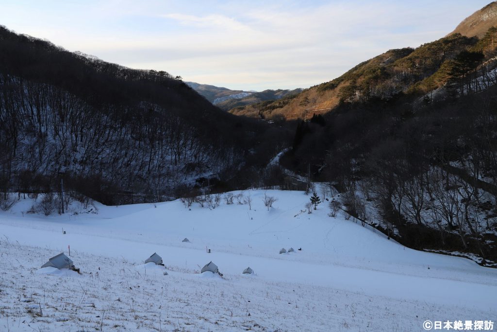 羽鳥ダム（福島県天栄村）・同じ角度を冬バージョンで