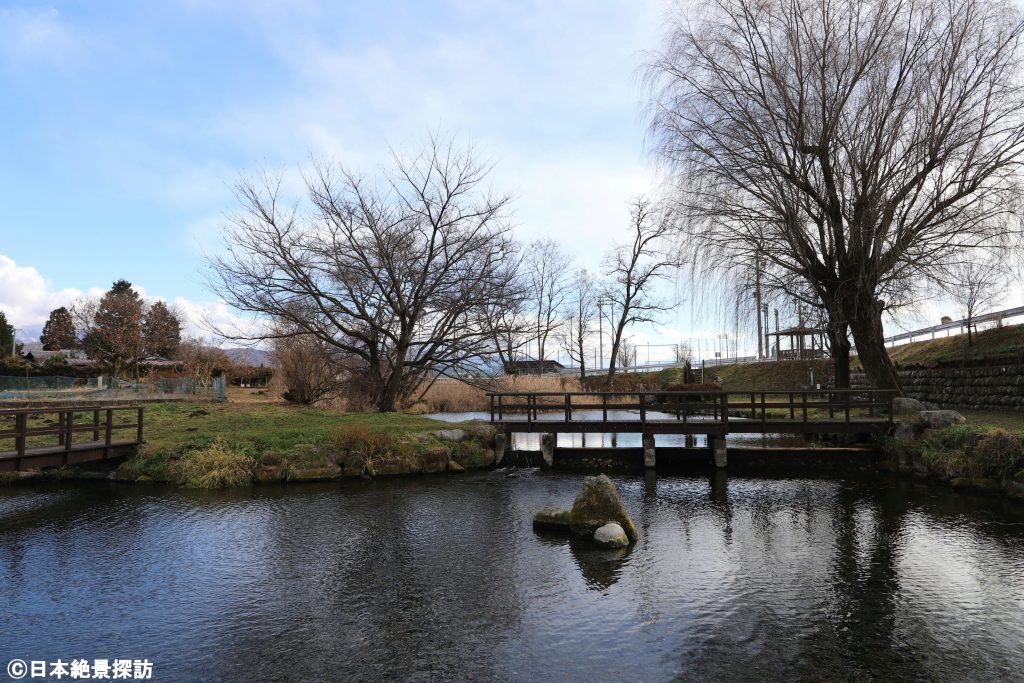 安曇野わさび田湧水群（長野県安曇野市）・池の真ん中