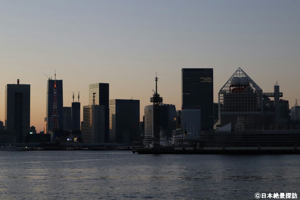 豊洲ぐるり公園（東京都江東区）・東京タワーにも明かりが灯る