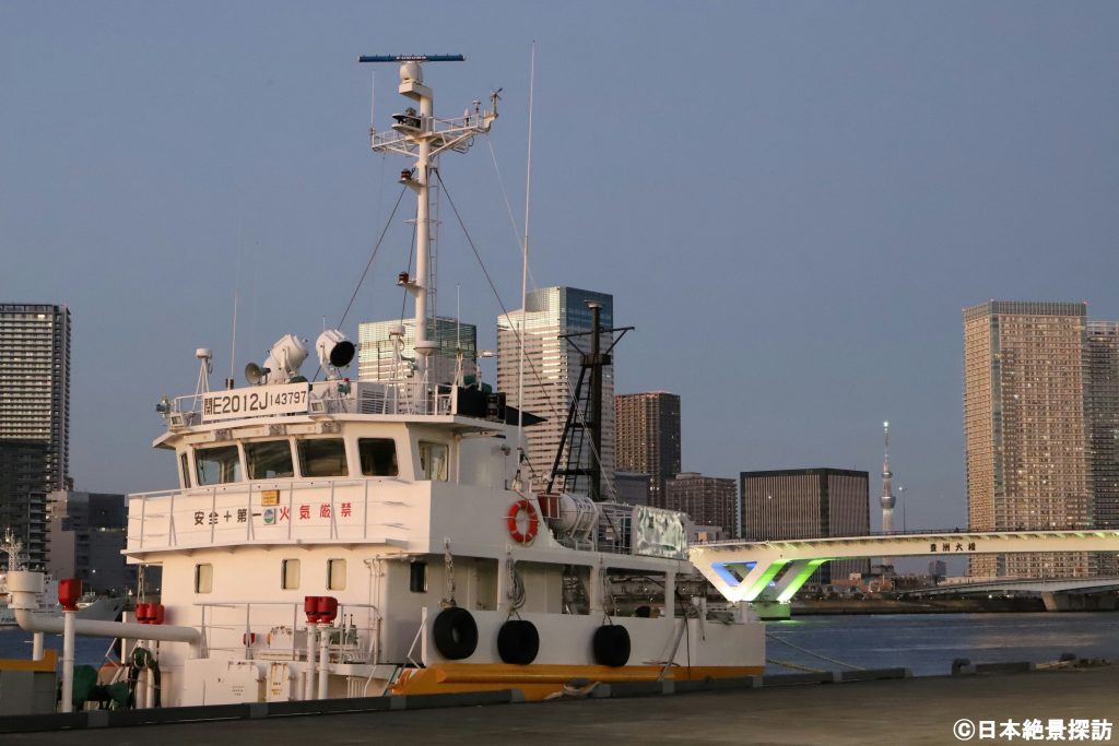豊洲ぐるり公園（東京都江東区）・背景にスカイツリー